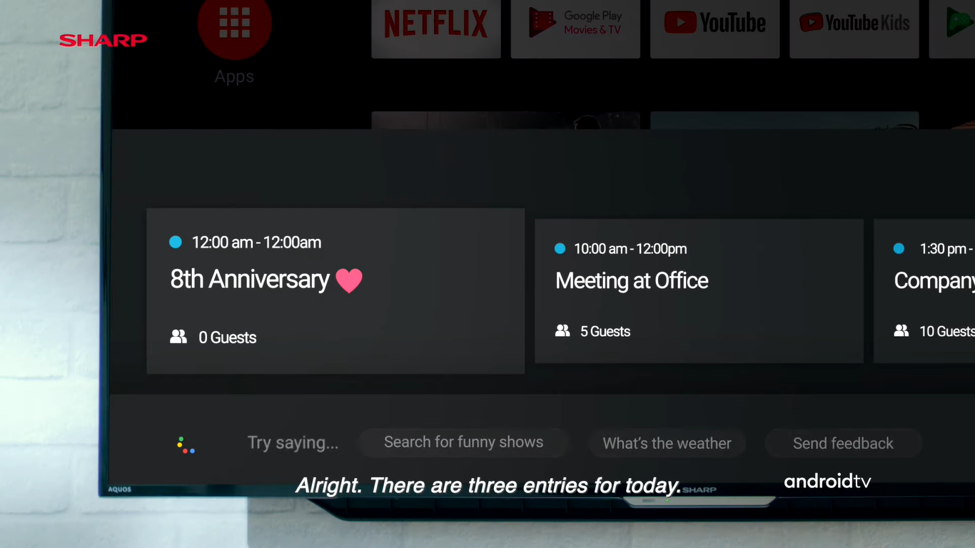 Google Assistant on SHARP 4K TV